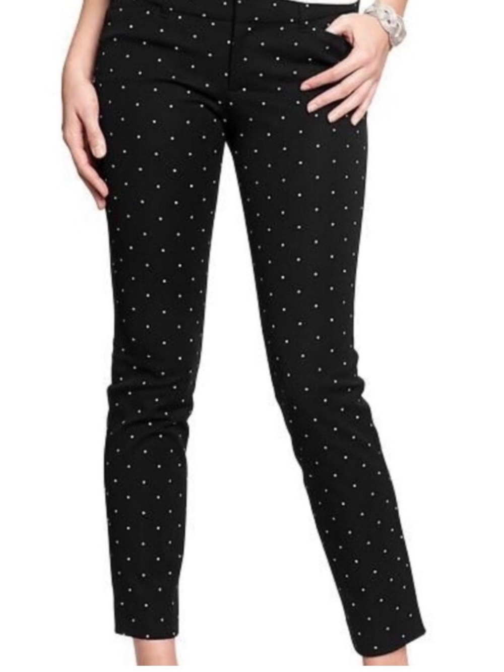 Old Navy Black Polka Dot Women's Skinny Pixie Pants